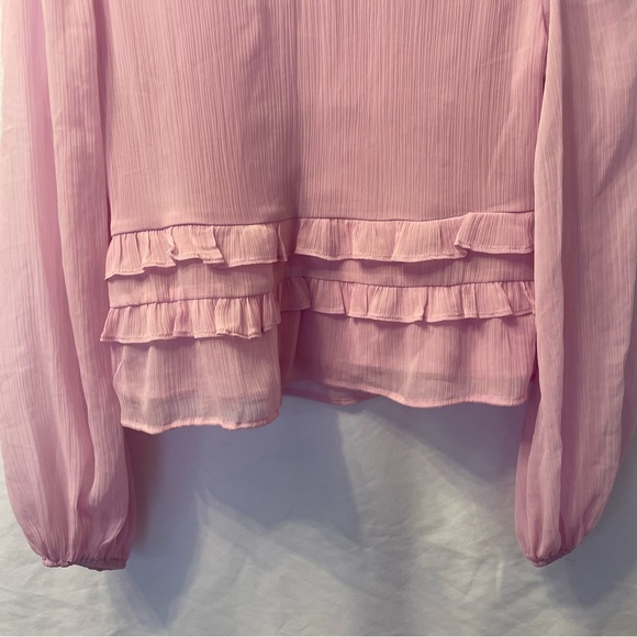 Abercrombie & Fitch NWT Womens Small Feminine Peasant Top Chiffon Sheer Ruffle - Picture 15 of 16